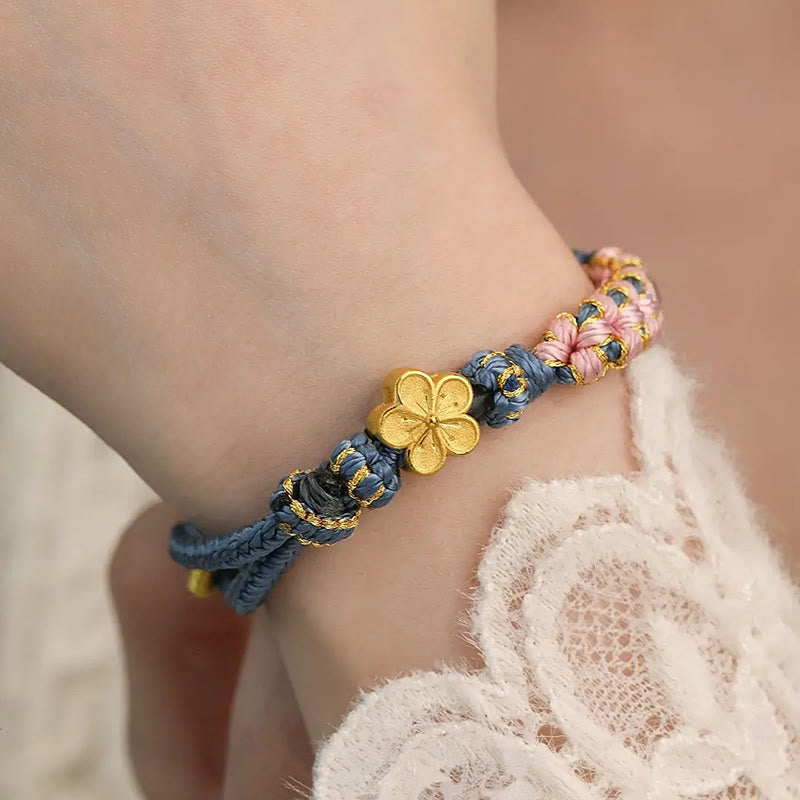 Mythstone Peach Blossom Design Wealth String Bracelet