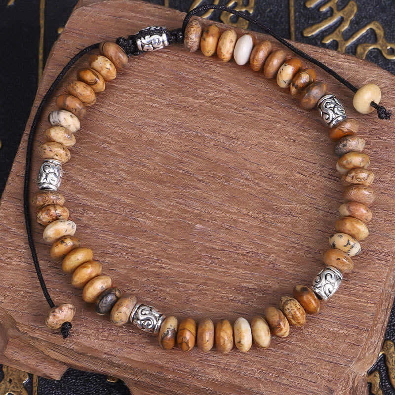 Mythstone Picture Jasper Positive Beads String Bracelet