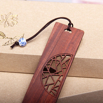 Mythstone The Tree of Life Ebony Wood Small Leaf Red Sandalwood Bookmarks With Gift Box