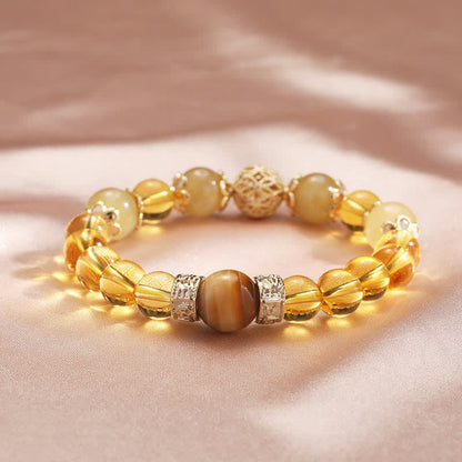 Mythstone Citrine Generosity Prosperity Beaded Bracelet