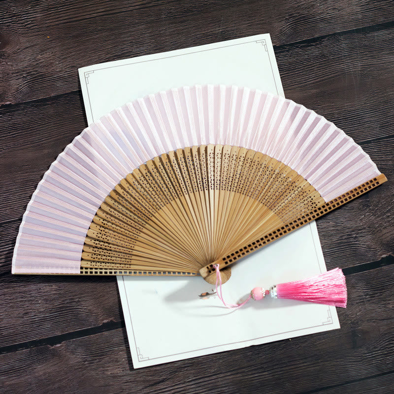 Mythstone Vintage Handheld Folding Fan With Bamboo Frames