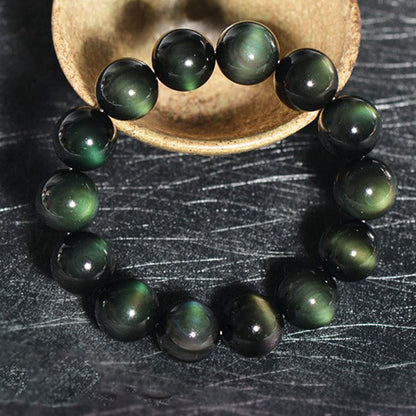 MythStone Natural Green Eye Obsidian Wealth Bracelet