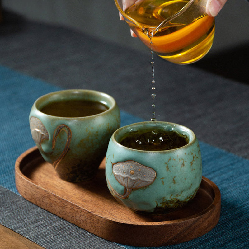 Mythstone Lotus Pod Engraved Teacup Kung Fu Tea Cup