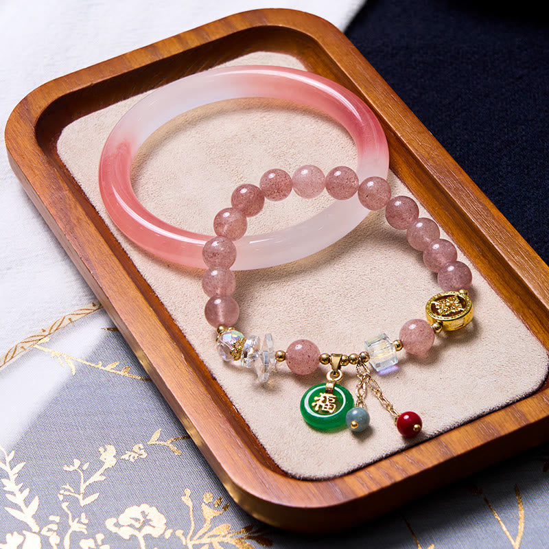 Mythstone Attracting Love and Protection Pink Bracelet Bangle Bundle