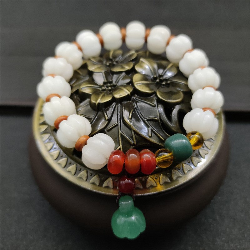 Mythstone Natural Bodhi Seed Agate Bodhi Harmony Bracelet