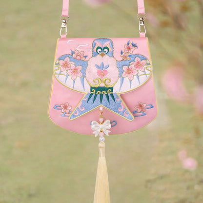 Mythstone Luck Embroidery Lotus Koi Fish Rabbit Flower Hanfu Bag Crossbody Bag Shoulder Bag