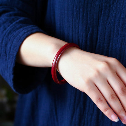 Mythstone Cinnabar Heart Sutra Engraving Blessing Bangle Bracelet