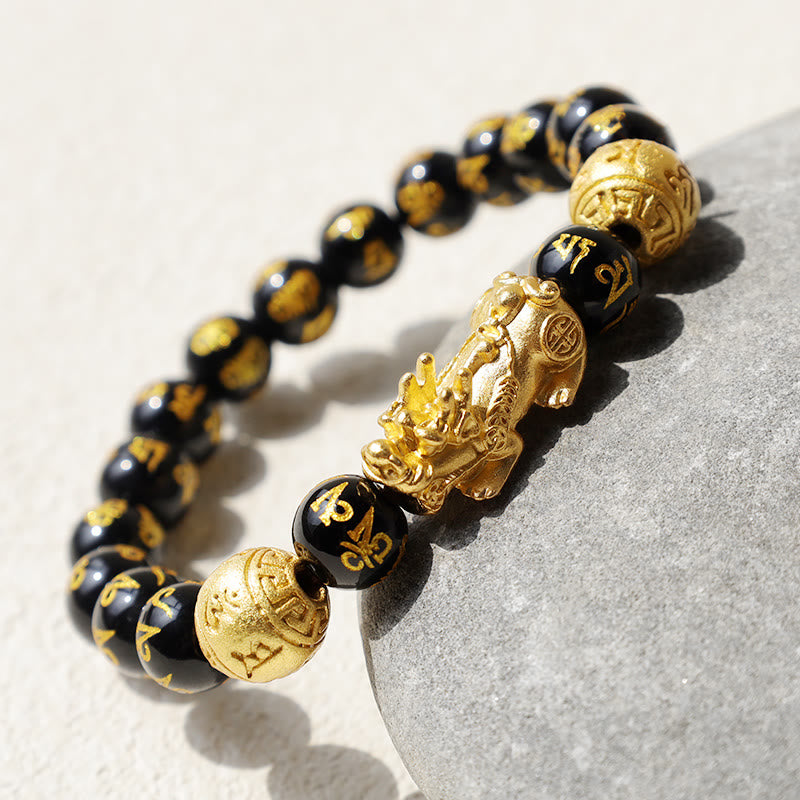 MythStone FengShui PiXiu Obsidian Wealth Bracelet