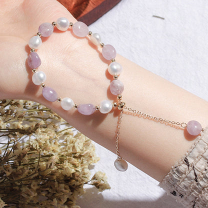 Mythstone Natural Blue Aventurine Crystal Pearl Bead Healing Bracelet