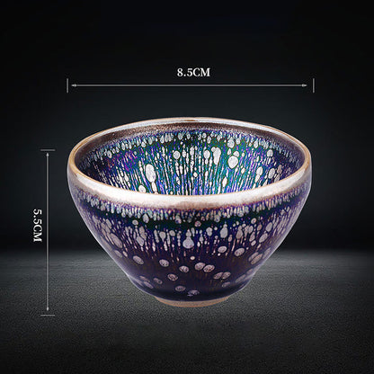 Mythstone Handmade Chinese Jianzhan Purple Glaze Ceramic Teacup Ceramic Tenmoku Kung Fu Tea Cup