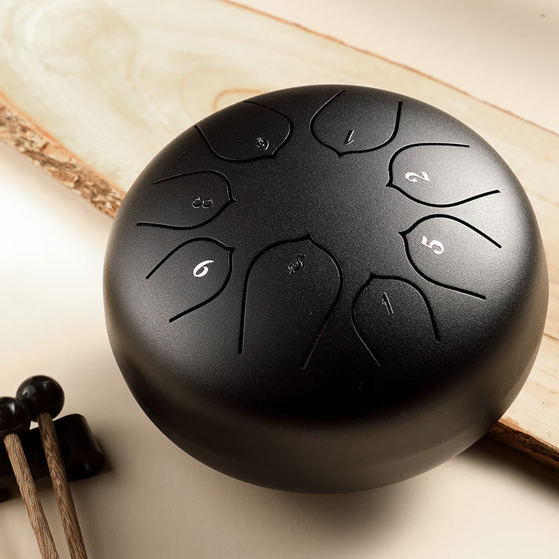 Mythstone Steel Tongue Drum Sound Healing Meditation Lotus Pattern Drum Kit 8 Note 6 Inch Percussion Instrument