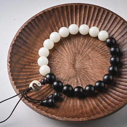 Pulsera decorativa con protección YinYang de ébano y piedra mítica