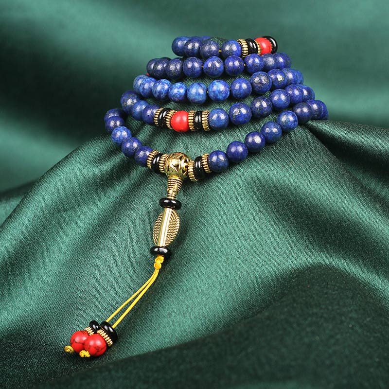 MythStone Tibetan Mala Lapis Lazuli Positive Bracelet