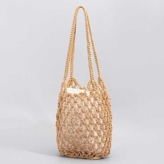 Mythstone Hand-woven Cotton Thread Shoulder Bag Handbags