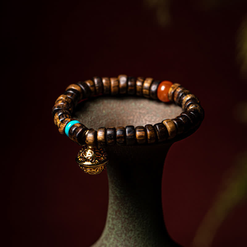 Mythstone Agarwood Red Agate Turquoise Balance Strength Bracelet