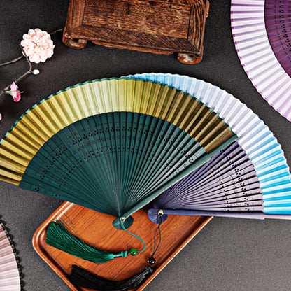 Mythstone Gradient Handheld Bamboo Folding Fan