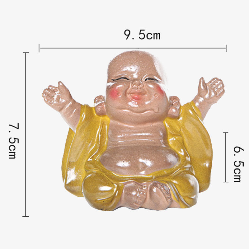 Mythstone Color Changing Laughing Buddha Resin Tea Pet Wealth Home Figurine Decoration