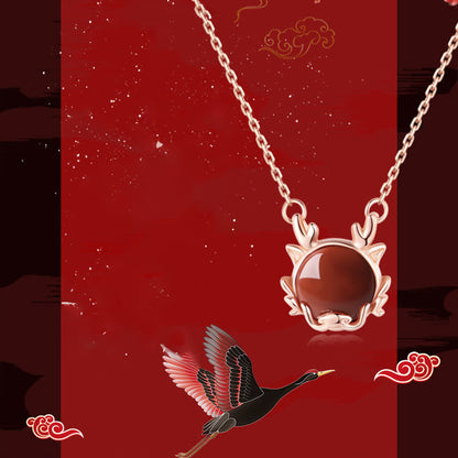 MythStone 925 Sterling Silver Year of the Dragon Cinnabar Red Agate Dragon Protection Bracelet Necklace Pendant Earrings Ring