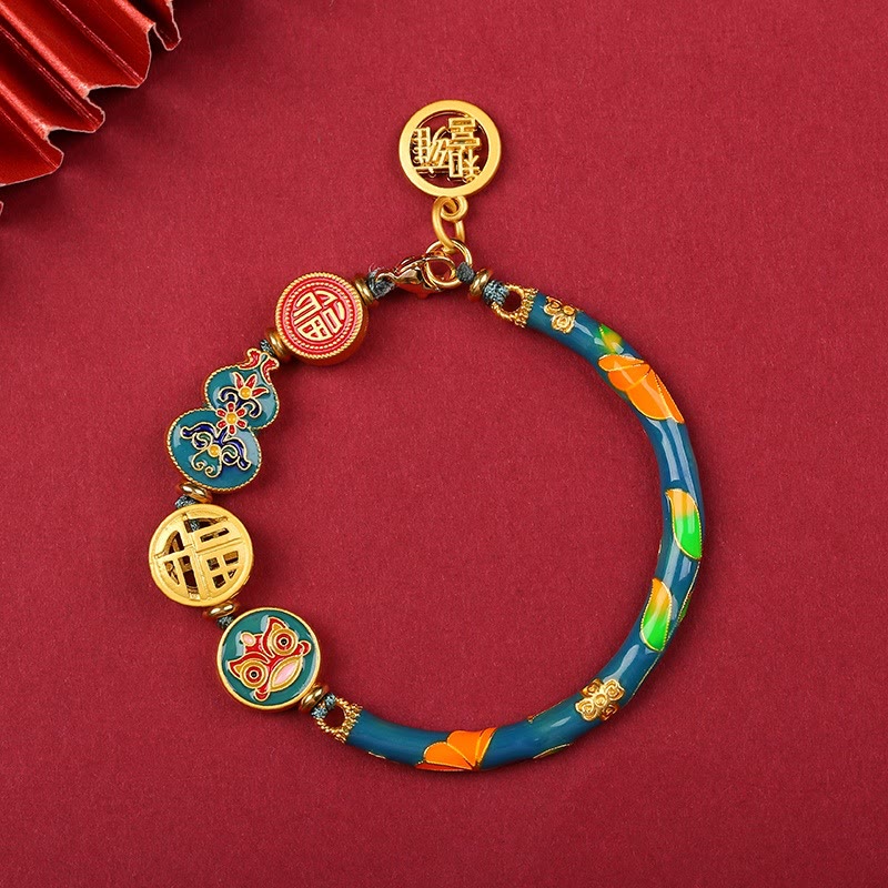 Mythstone Tibetan Gourd Fortune Happiness Lion Wealth Luck Bracelet