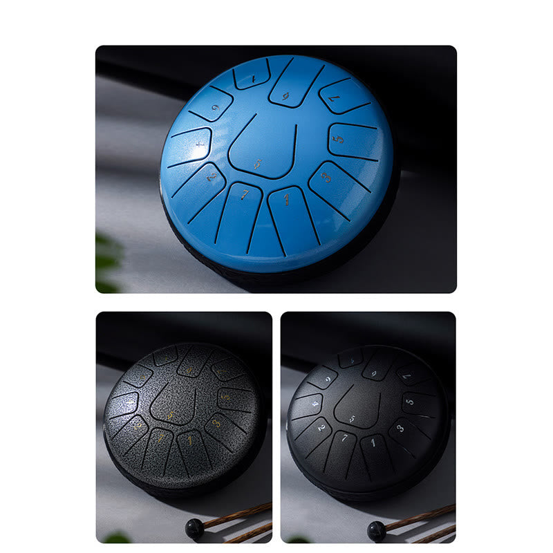 Mythstone Steel Tongue Drum Sound Healing Meditation Yoga Lotus Drum Kit 11 Note 6 Inch