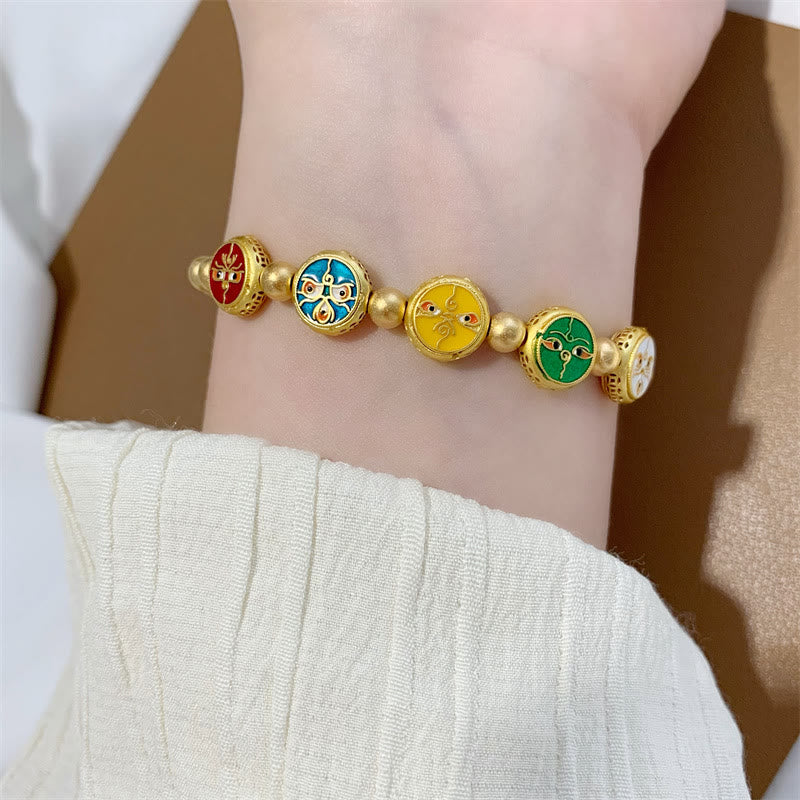 Mythstone Tibetan Five God Of Wealth Copper Beads Luck Bracelet