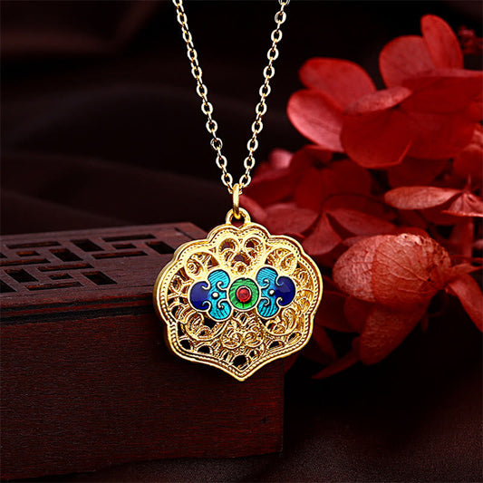 Mythstone Tibet Auspicious Clouds Copper Luck Necklace Pendant