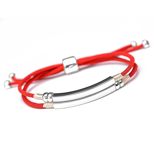 Mythstone 925 Sterling Silver Red String Layered Braid Bracelet