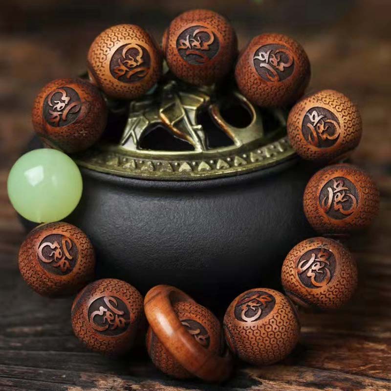 Mythstone Tibetan Rosewood Engraving Tiger Protection Bracelet