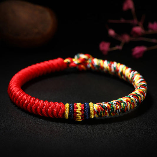 MythStone Tibetan Handmade Multicolored Thread King Kong Knot Strength Braid String Bracelet