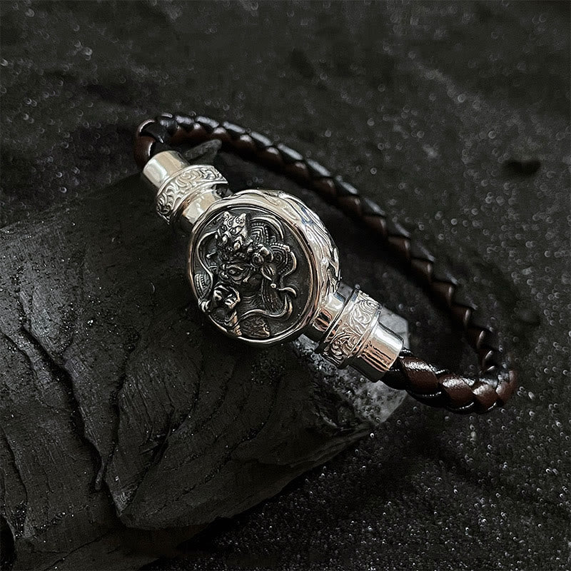 Pulsera de protección y bendición de la diosa de la riqueza Zakiram en plata de ley 925 tibetana Mythstone 