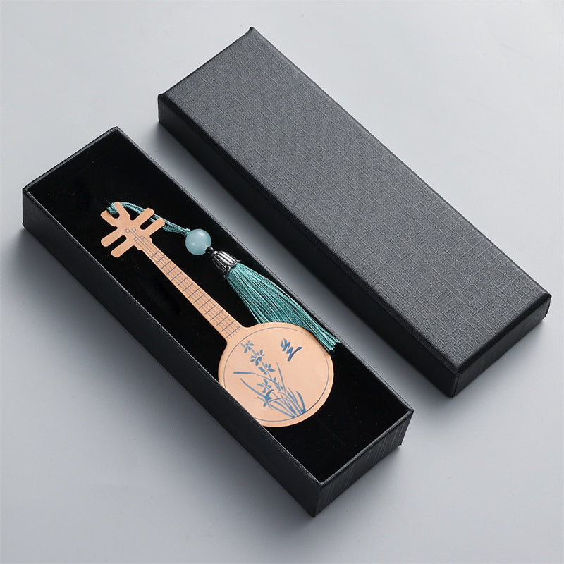 Mythstone Classical Musical Instruments Pipa Guzheng Guqin Ruan Metal Bookmarks Tassel With Gift Box