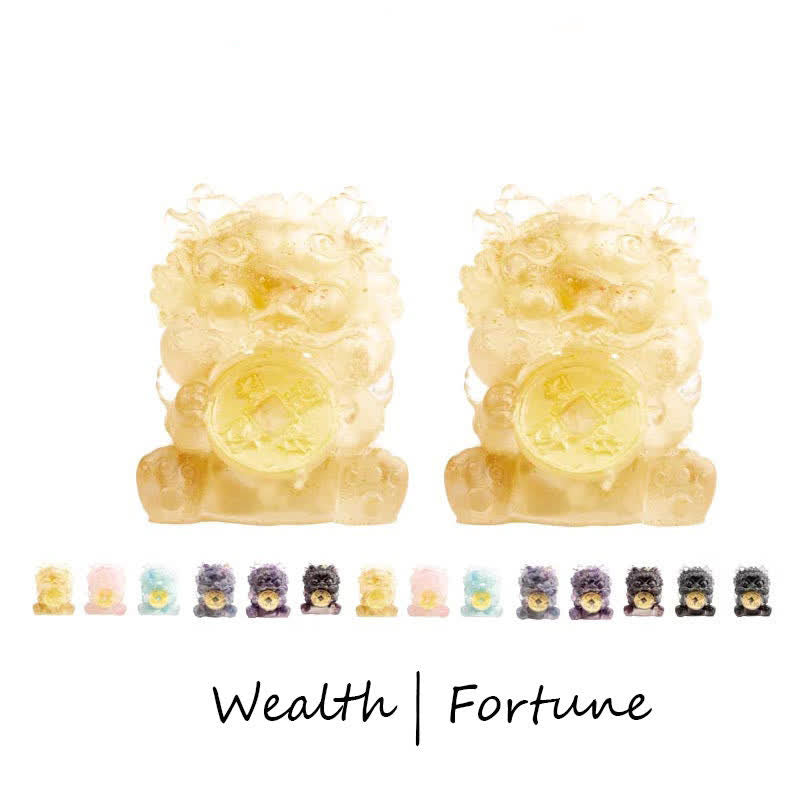 Mythstone Handmade Cute PiXiu Gold Coin Crystal Fengshui Energy Wealth Fortune Home Decoration