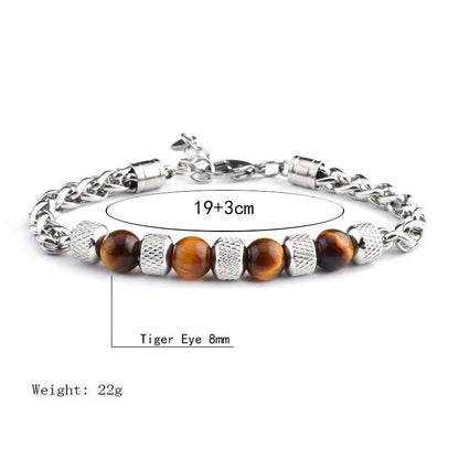 MythStone Black Onyx Tiger Eye Bead Courage Bracelet