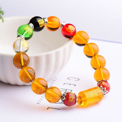 Mythstone Natural Citrine Fortune Happiness Bracelet