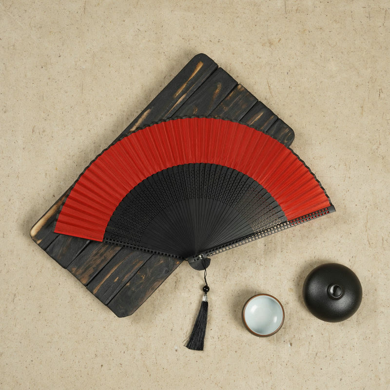 Mythstone Vintage Handheld Folding Fan With Bamboo Frames