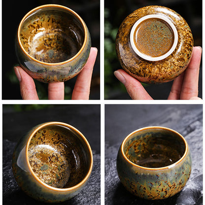 Mythstone Colorful Brown Ceramic Teacup Kung Fu Tea Cup Bowl