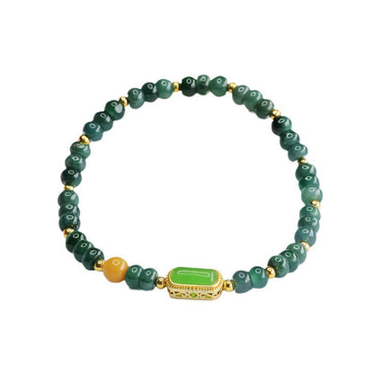 Pulsera de la suerte con topacio y jade verde natural Mythstone