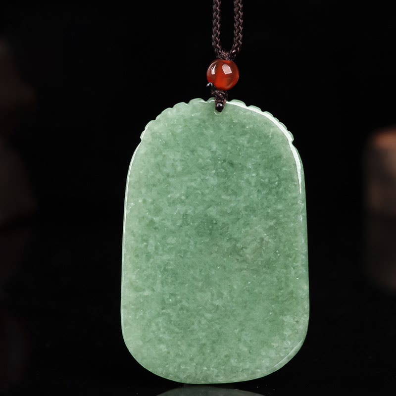 Colgante de jade natural con forma de pez koi y loto para la prosperidad y la riqueza