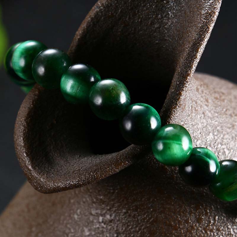 Mythstone Natural Green Tiger Eye Strength Bracelet