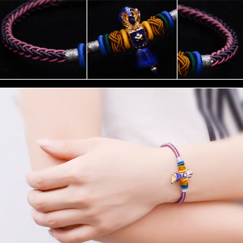 Mythstone Tibetan Handmade Dorje Vajra Strength Eight Threads String Bracelet