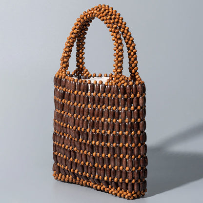 Mythstone Hand-woven Wooden Beads Handbag