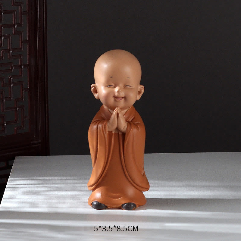 Mythstone Small Mini Meditation Praying Monk Serenity Resin Home Decoration