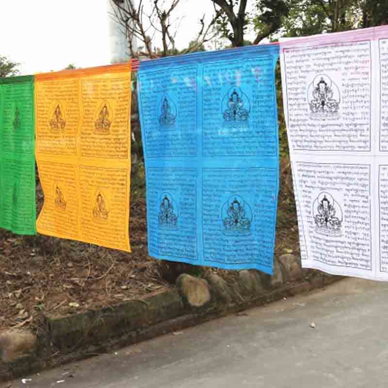 Mythstone Tibetan 5 Colors Windhorse Auspicious Outdoor 25 Pcs Prayer Flag