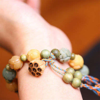 Mythstone Bodhi Seed Lotus Green Sandalwood Wisdom Harmony Bracelet