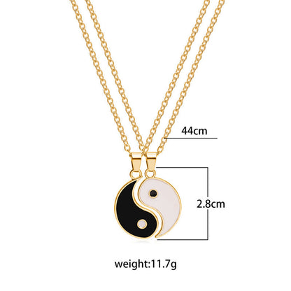 Mythstone Yin Yang Hematite Pendant Couple Necklace