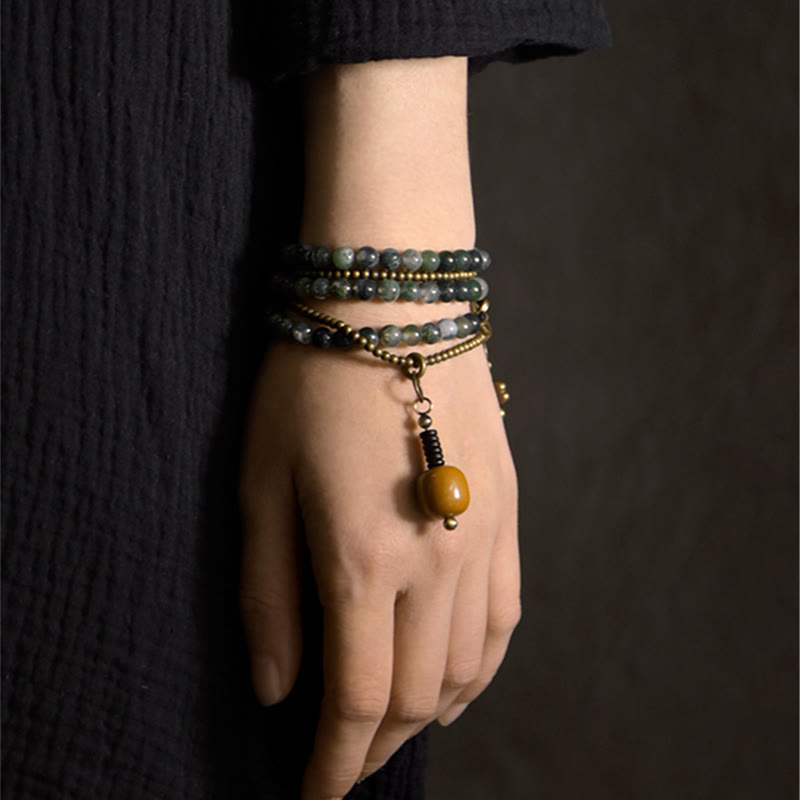 Mythstone Moss Agate Copper Lucky Multilayer Bracelet