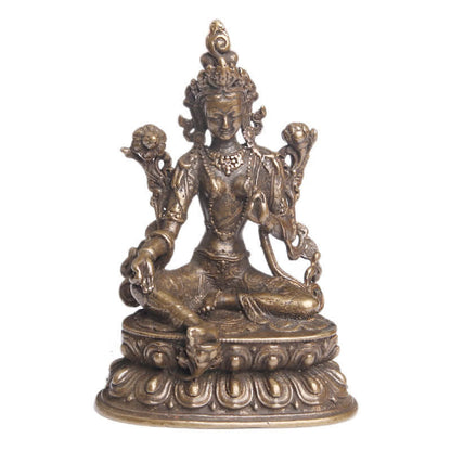 Mythstone Bodhisattva Green Tara Calm Hope Copper Statue Decoration