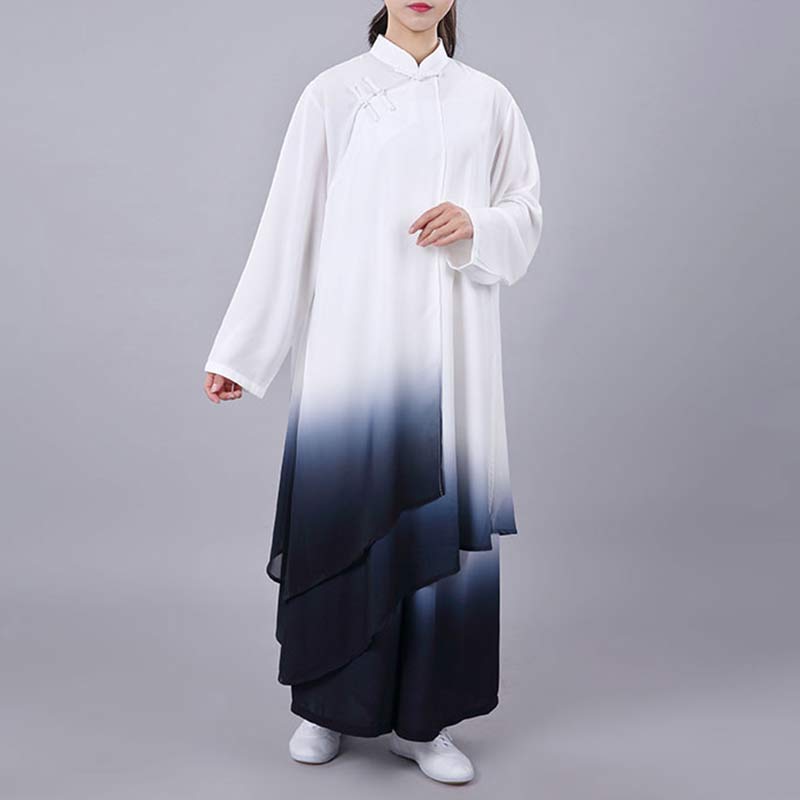 Mythstone Gradient Painting Meditation Prayer Spiritual Zen Tai Chi Qigong Practice Unisex Clothing Set