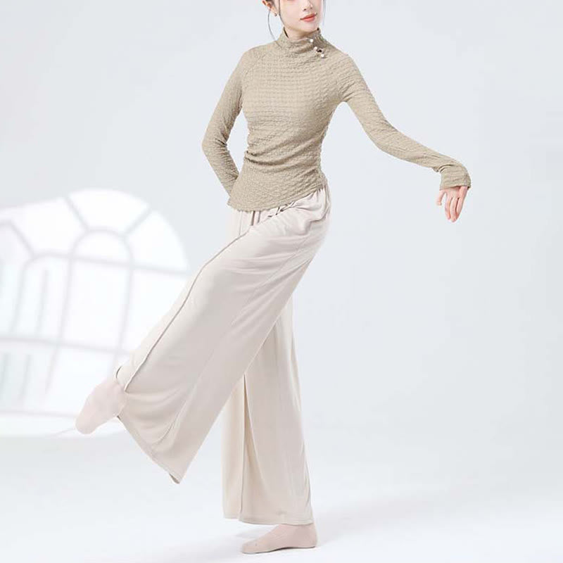 Mythstone Solid Color Loose Wide Leg Pants Dance Women's Yoga Pants