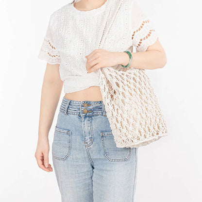 Mythstone Hand-woven Cotton Thread Shoulder Bag Handbags